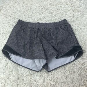 Lululemon Hotty Hot Short II *Long 4" Heather Lux Multi Black / Heathered Black
